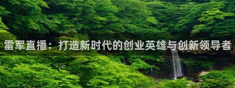 新球网直播：雷军直播：打造新时代的创业英雄与创新领导者